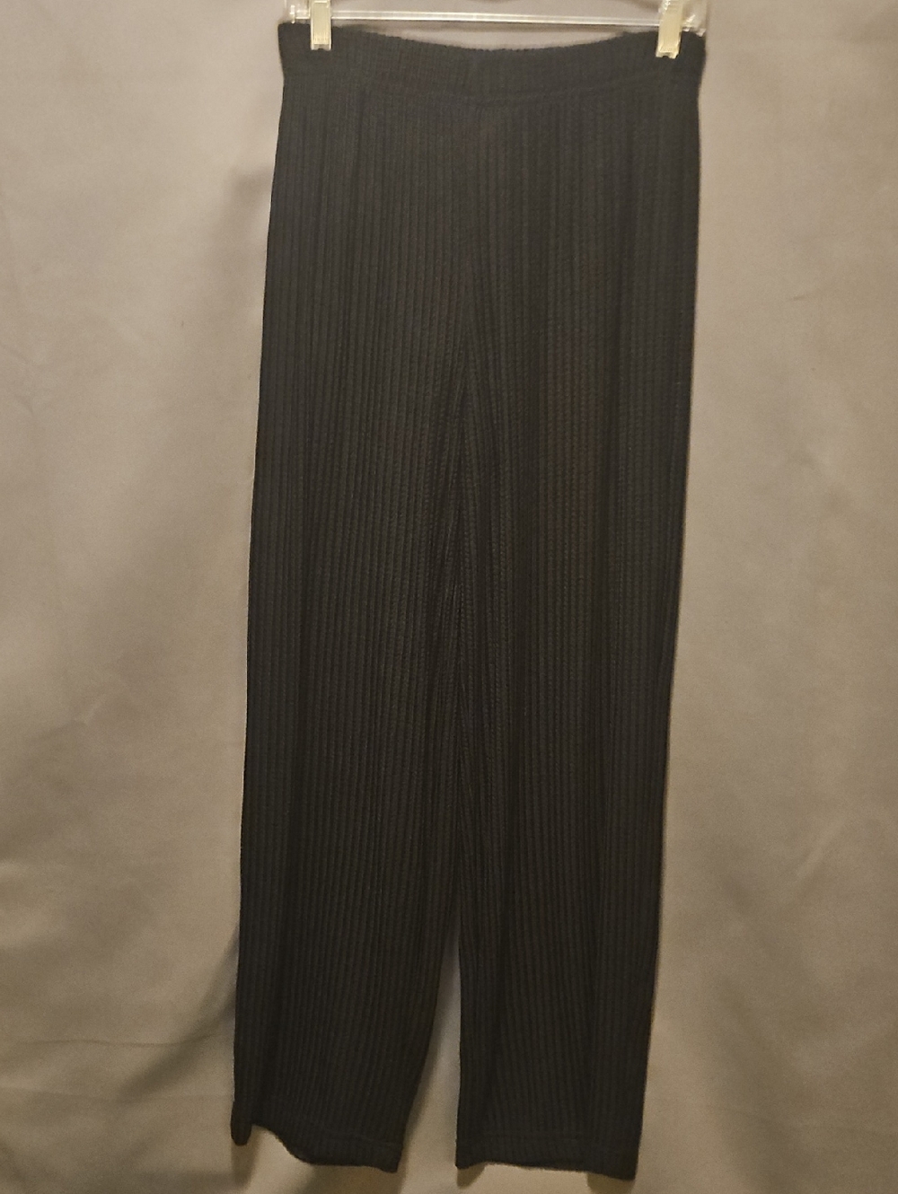 Granite Ribbed Pants Womens Sz M Black Elastic Waist